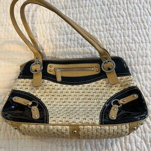 Rafe Tan and Black Woven Shoulder Bag